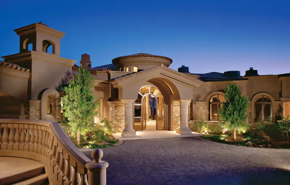 The sky, Villa, yard, Italy, architecture, Tuscany