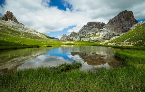 Italy, Mountain Lake, Dolomites
