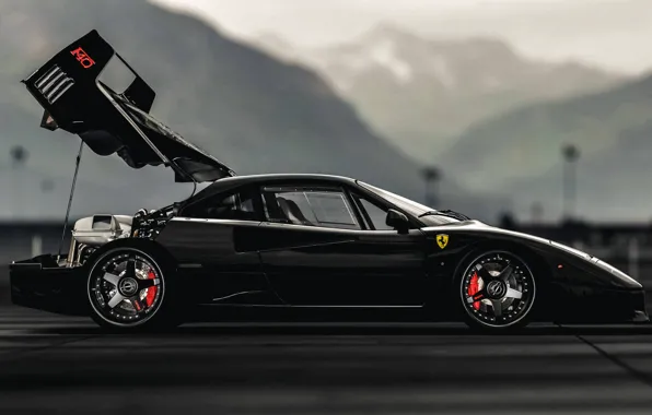 Picture black, f40, Ferarri