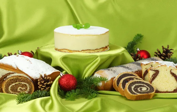 Food, New Year, Christmas, cake, cakes, holidays, rolls