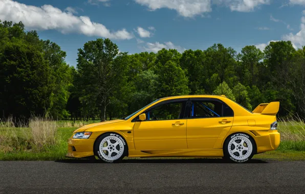 Wallpaper Mitsubishi, Lancer, Evo, Yellow for mobile and desktop