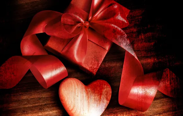 Holiday, gift, heart, tape, Valentine's Day