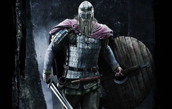 Sword, knife, helmet, dagger, beard, axe, shield, blade