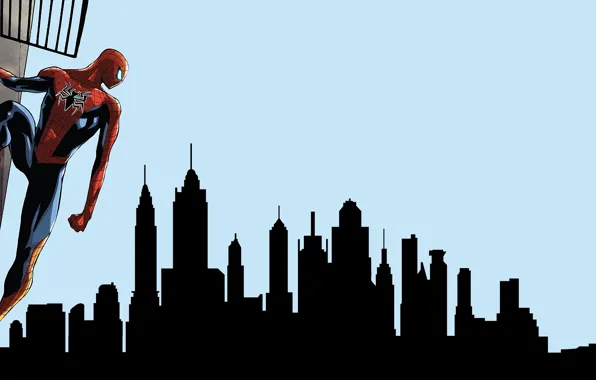 Picture The sky, New York, The city, Costume, Building, City, Hero, Mask
