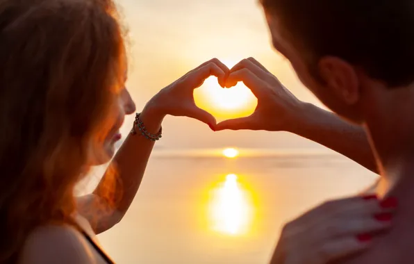 GIRL, PAIR, The SUN, HANDS, HEART, LIGHT, LOVE, GUY