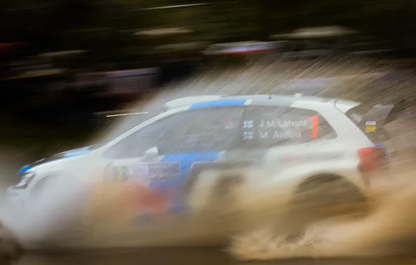 Water, squirt, volkswagen, rally, Argentina, wrc, polo, JM Latvala