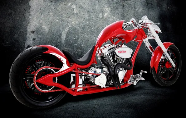 Picture RED, TUNING, CHOPPER, CHAIN, BIKE, FRAME