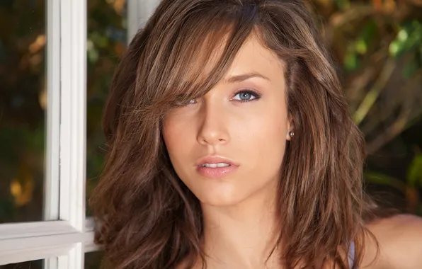 Girl, face, model, brown hair, Malena Morgan