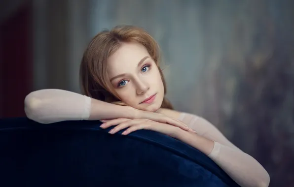 Look, hair, portrait, blue eyes, Arina, Oksana Vedmedenko