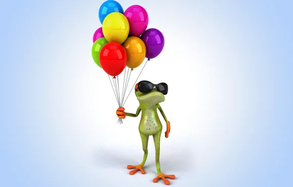 Picture balloons, frog, frog, funny