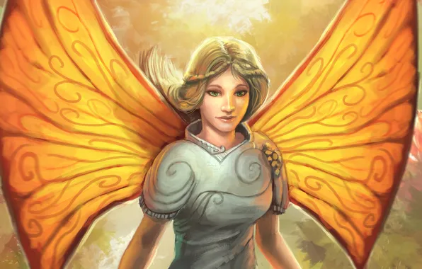 Girl, wings, fairy, fantasy, art