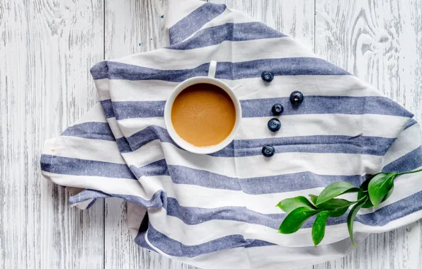 Berries, coffee, Breakfast, blueberries, coffee cup, cocoa, breakfast