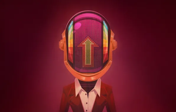 Minimalism, Music, Style, Helmet, Background, Mask, Art, Daft Punk