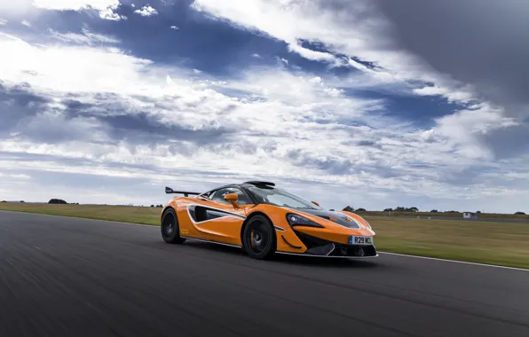 Picture coupe, McLaren, in motion, 2020, V8 twin-turbo, 620R, 620 HP, 3.8 L.