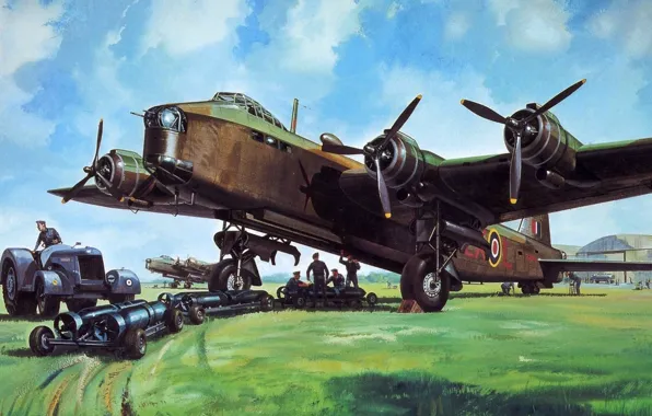 Figure, bomber, British, Short Stirling, four-engine