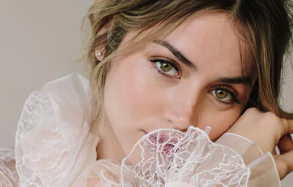 Eyes, look, girl, blouse, Ana de Armas