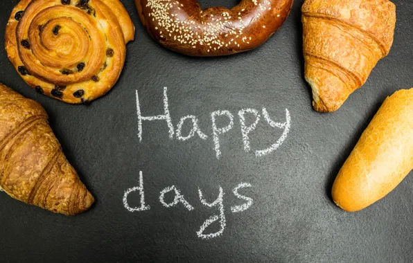 Picture donuts, cakes, croissants, growing, happy days