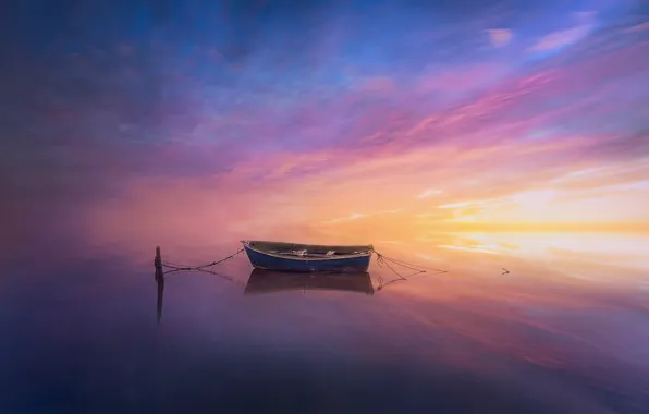 The sky, reflection, boat, sky, reflection, boat, joanaduenas