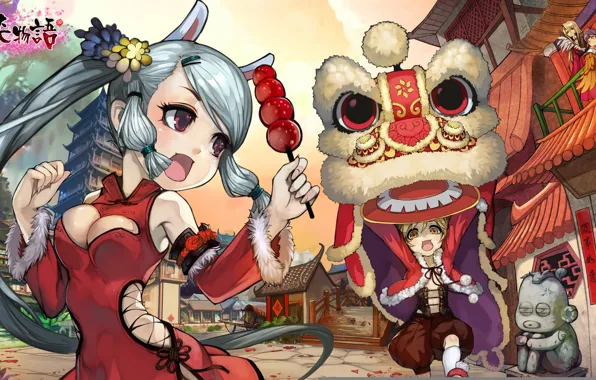 Picture holiday, the game, new year, anime, art, China, characters