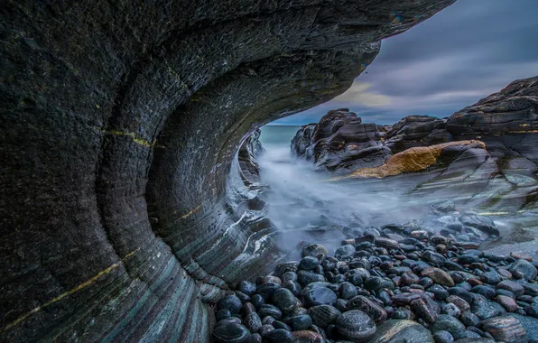 Picture sea, stones, rocks, Norway