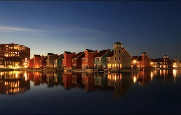 Picture the sky, lights, home, stars, the evening, Netherlands, skyline, Holland