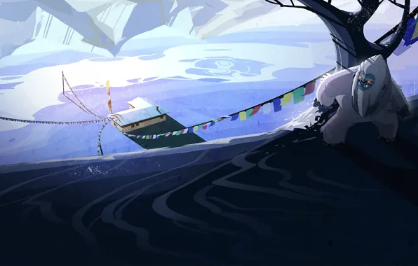 Snow, nature, hide and seek, house, house, nature, snow, Yeti