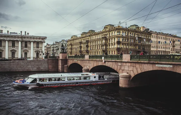 Picture Bridge, Peter, River, Saint Petersburg, Russia, SPb, St. Petersburg, Nevsky Prospekt