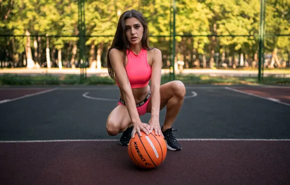 Girl, pose, the ball, top, Playground, Alina Naumenko, Vladimir Tomarov