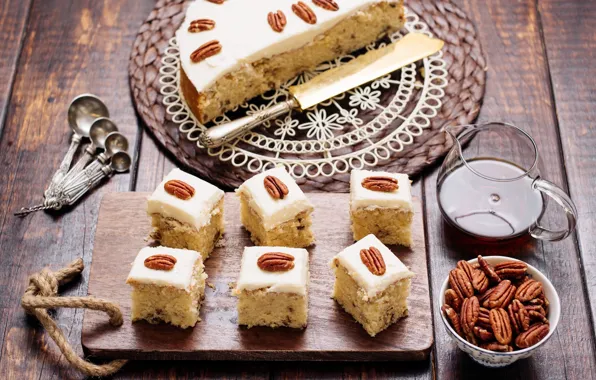 Pie, nuts, cakes, pecan