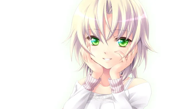 Anime, art, green eyes