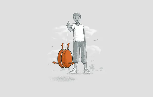 Toy, the situation, minimalism, vector, boy, illustration
