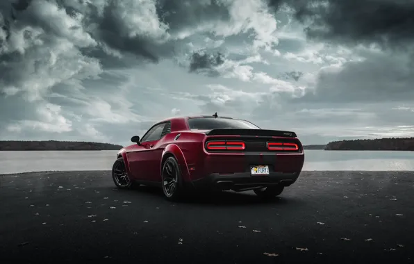 Wallpaper Dodge, Challenger, rear view, Hellcat, SRT, Widebody, 2019 ...