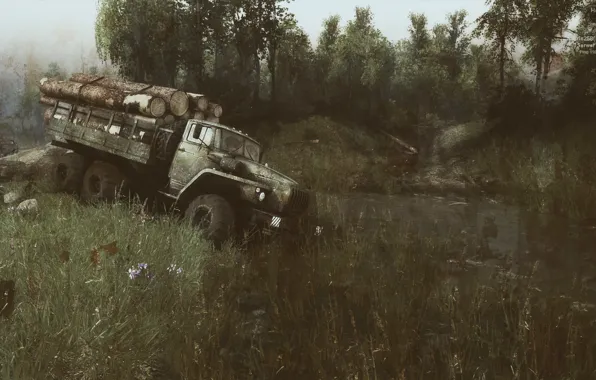 Ural, The roads, spin tires, Open world, SPINTIRES, Simulator