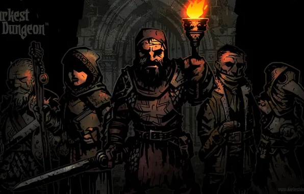 Group, torch, equipment, darkest dungeon