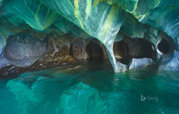 Picture Chile, Andes, Patagonia, the marble caves, General Carrera Lake