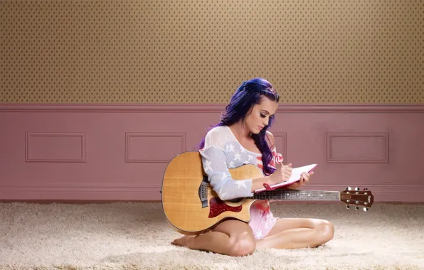 Girl, music, guitar, Katy Perry, Katy Perry, singer, celebrity, diary