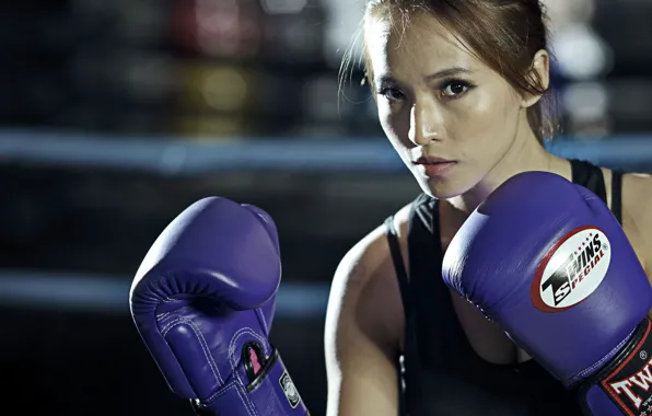 Picture girl, sport, Boxing
