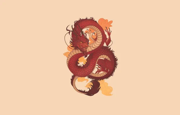 Wallpaper Minimalism, Figure, Dragon, Weapons, Art, Wallpaper