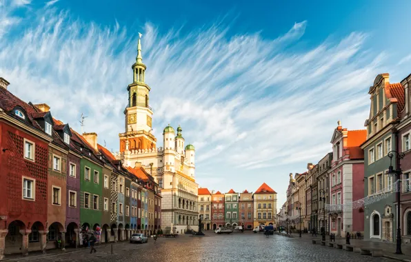 The sky, building, home, area, Poland, Poland, Poznan, Old town