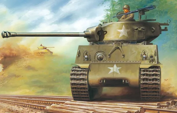 Picture figure, tank, Sherman, American medium tank