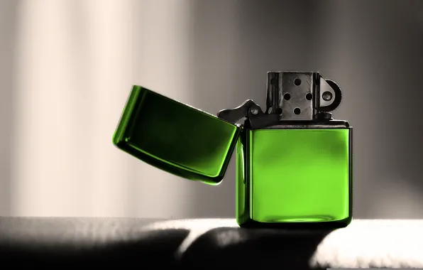 Picture green, lighter, zippo