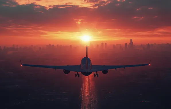 Flight, aviation, the plane, technique, AI art, neural network