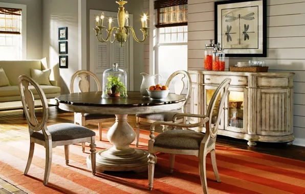 Picture vintage, wood, interior, dining room, antique style
