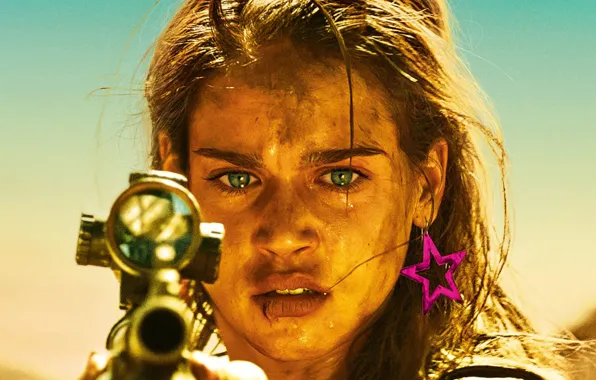 Face, fright, the film, actress, sight, rifle, poster, Revenge