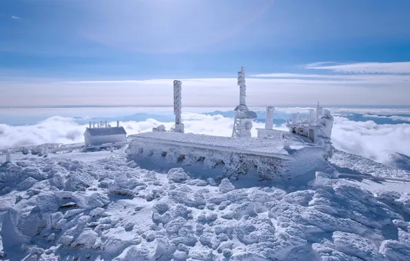 Picture snow, USA, Observatory, New Hampshire, mount Washington