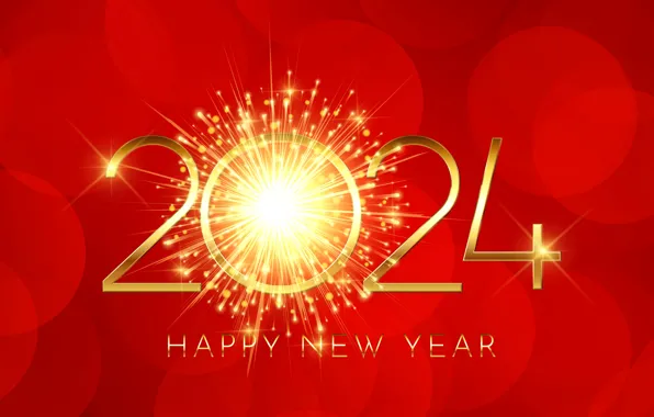 Figures, New year, date, composition, 2024, New Year 2024