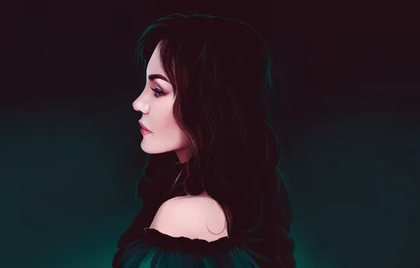 Face, Brunette, Fantasy, Art, The Witcher, Fiction, Illustration, Witcher