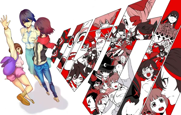 Anime, art, characters, Kill La Kill, Smash slash