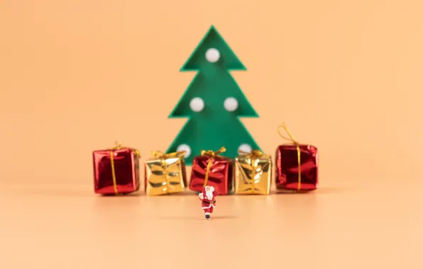 Christmas, man, gifts, New year, Santa Claus, herringbone, Christmas decorations, new year decorations