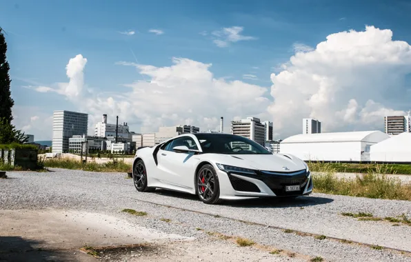 Honda, White, NSX, Factory